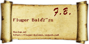 Fluger Balázs névjegykártya