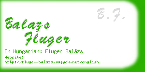balazs fluger business card