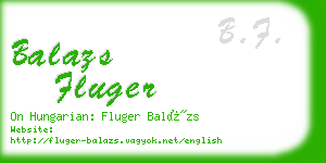 balazs fluger business card